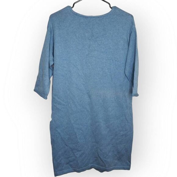 Pure Jill J Jill Women's Cotton Cashmere Blend Sweater Dress in Blue Stone size - Picture 4 of 8